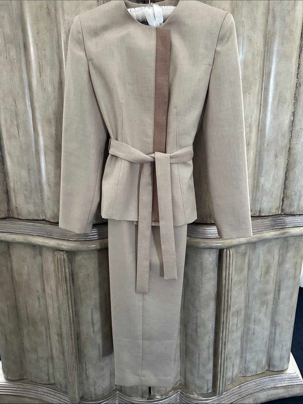 Classic Two-Piece Belted Suit